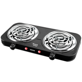  Электрическая плитка Centek CT-1509 (Black) 2 конфорки ТЭН 140мм, 2000Вт, индикатор работы 