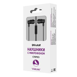  Наушники с микрофоном Krutoff Starling (черные) 