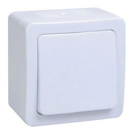  Выключатель IEK Гермес Plus (EVMP10-K01-10-54-EC) откр. 1кл. IP54 белый (упак. 1шт) 