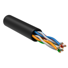  Кабель информационный ITK LC3-C5E04-139-100 U/UTP кат.5E 4х2х24AWG solid LDPE 1м черный (100м/бухта) 