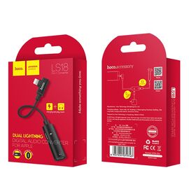  Адаптер audio для Lightning 8-pin Hoco LS18 (Black) 