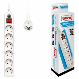  Сетевой фильтр Buro 600SH-1.8-W 1.8м (6 розеток) белый 