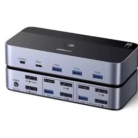  KVM-переключатель UGREEN AK700 (55851) 8K 60Hz DisplayPort Dual Monitor KVM Switch 2 In 2 Out Space Gray 