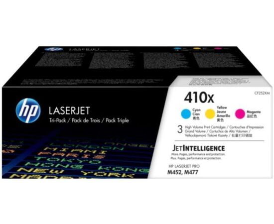  Картридж лазерный HP 410X CF252XM голубой/пурпурный/желтый x3упак. (5000стр.) для HP LJ Pro M452/M477 