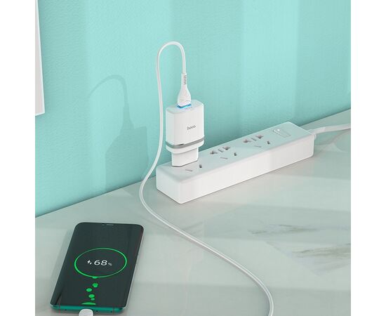  СЗУ HOCO C12Q Smart QC3.0 + Type-C (белый) 